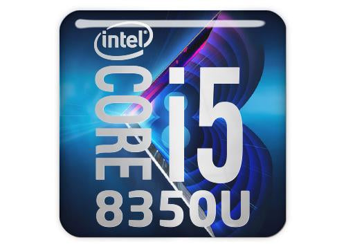 Intel Core i5 8350U 1"x1" Chrome Effect Domed Case Badge / Sticker Logo