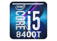 Intel Core i5 8400T 1"x1" Chrome Effect Domed Case Badge / Sticker Logo