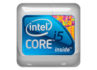Intel Core i5 inside 1"x1" Chrome Effect Domed Case Badge / Sticker Logo