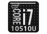 Intel Core i7 10510U 1"x1" Insignia de caja abovedada con efecto cromado / Logotipo adhesivo