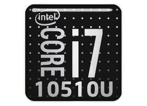 Intel Core i7 10510U 1"x1" Chrome Effect Domed Case Badge / Sticker Logo