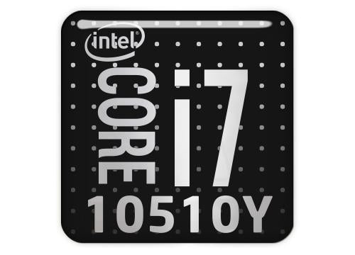 Intel Core i7 10510Y 1"x1" Chrome Effect Domed Case Badge / Sticker Logo
