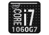 Intel Core i7 1060G7 1"x1" Insignia de caja abovedada con efecto cromado / Logotipo adhesivo