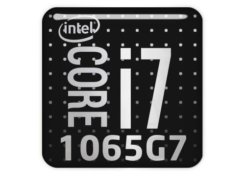 Intel Core i7 1065G7 1"x1" Chrome Effect Domed Case Badge / Sticker Logo