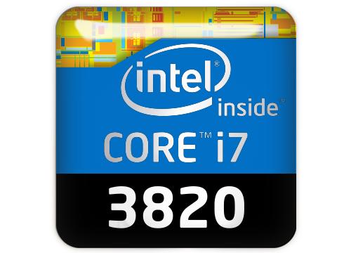 Intel Core i7 3820 1"x1" Chrome Effect Domed Case Badge / Sticker Logo