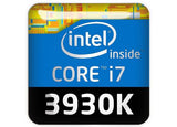 Intel Core i7 3930K 1"x1" Insignia de caja abovedada con efecto cromado / Logotipo adhesivo