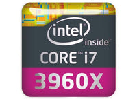 Intel Core i7 3960X Extreme Edition 1"x1" Chrome Effect Domed Case Badge / Sticker Logo