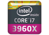 Intel Core i7 3960X Extreme Edition 1"x1" Efecto cromado Caja abovedada Insignia/logotipo adhesivo
