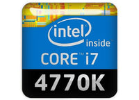 Intel Core i7 4770K 1"x1" Chrome Effect Domed Case Badge / Sticker Logo