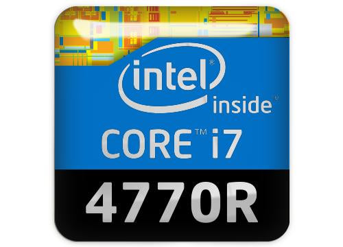 Intel Core i7 4770R 1"x1" Badge de boîtier bombé effet chromé / Logo autocollant