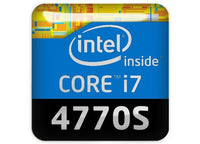 Insignia/logotipo adhesivo de carcasa abovedada con efecto cromado Intel Core i7 4770S de 1"x1"