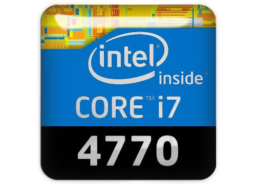 Intel Core i7 4770 1"x1" Chrome Effect Domed Case Badge / Sticker Logo