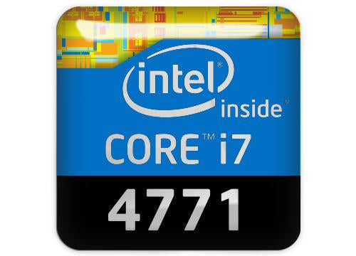 Intel Core i7 4771 1"x1" Chrome Effect Domed Case Badge / Sticker Logo