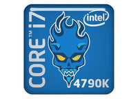 Intel Core i7 4790K Devil's Canyon 1"x1" Chrome Effect Domed Case Badge / Sticker Logo