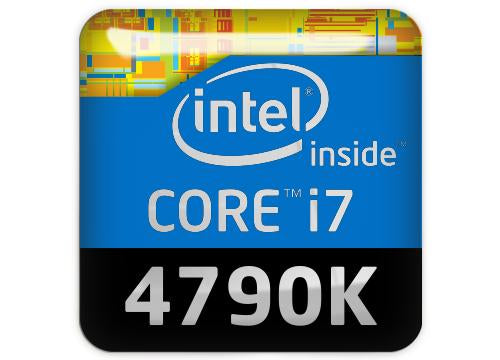 Intel Core i7 4790K 1"x1" Chrome Effect Domed Case Badge / Sticker Logo