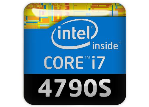 Intel Core i7 4790S 1"x1" Chrome Effect Domed Case Badge / Sticker Logo