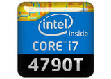 Insignia/logotipo adhesivo de carcasa abovedada con efecto cromado Intel Core i7 4790T de 1"x1"