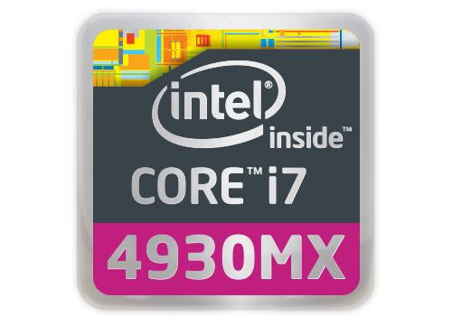 Intel Core i7 4930MX Extreme Edition 1"x1" Chrome Effect Flat Logo Sticker
