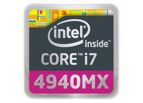 Intel Core i7 4940MX Extreme Edition 1"x1" Chrome Effect Flat Logo Sticker
