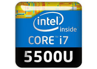 Intel Core i7 5500U 1"x1" Chrome Effect Domed Case Badge / Sticker Logo