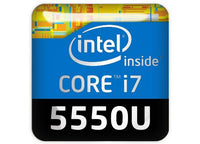 Intel Core i7 5550U 1"x1" Chrome Effect Domed Case Badge / Sticker Logo