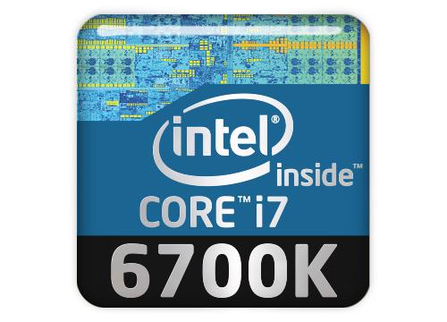 Intel Core i7 6700K 1"x1" Chrome Effect Domed Case Badge / Sticker Logo