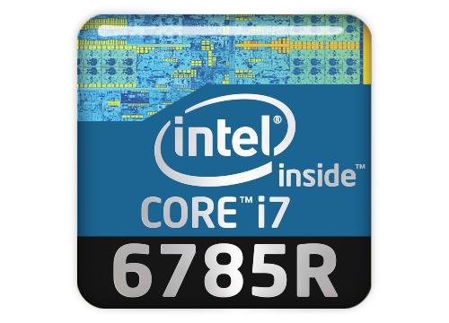 Intel Core i7 6785R 1"x1" Chrome Effect Domed Case Badge / Sticker Logo