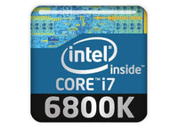Intel Core i7 6800K 1"x1" Chrome Effect Domed Case Badge / Sticker Logo