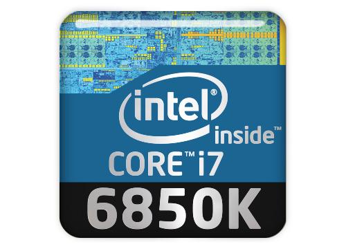 Intel Core i7 6850K 1"x1" Chrome Effect Domed Case Badge / Sticker Logo