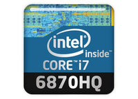 Intel Core i7 6870HQ 1"x1" Chrome Effect Domed Case Badge / Sticker Logo