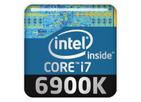 Intel Core i7 6900K 1"x1" Insignia de caja abovedada con efecto cromado / Logotipo adhesivo