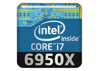 Intel Core i7 6950X 1"x1" Badge de boîtier bombé effet chromé / Logo autocollant