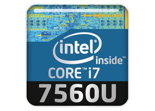 Intel Core i7 7560U 1"x1" Chrome Effect Domed Case Badge / Sticker Logo