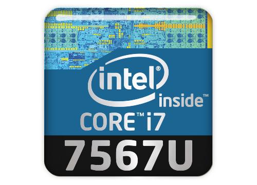 Intel Core i7 7567U 1"x1" Chrome Effect Domed Case Badge / Sticker Logo