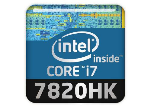 Intel Core i7 7820HK 1"x1" Badge de boîtier bombé effet chromé / Logo autocollant