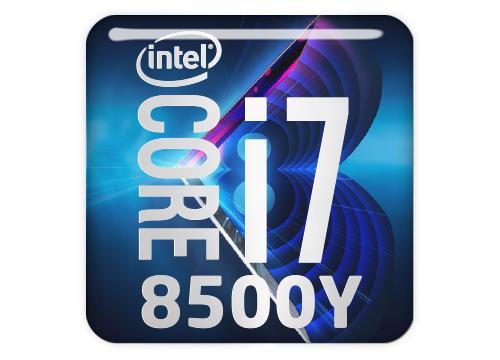 Intel Core i7 8500Y 1"x1" Chrome Effect Domed Case Badge / Sticker Logo