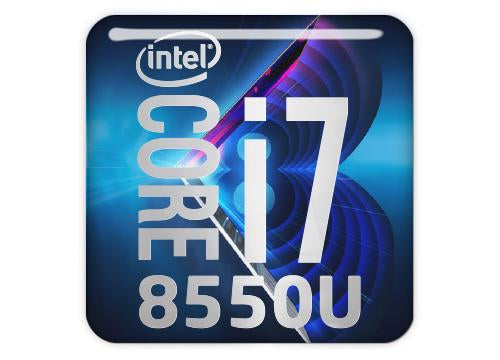 Insignia/logotipo adhesivo de carcasa abovedada con efecto cromado Intel Core i7 8550U de 1"x1"