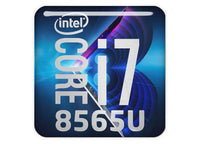 Intel Core i7 8565U 1"x1" Insignia de caja abovedada con efecto cromado / Logotipo adhesivo