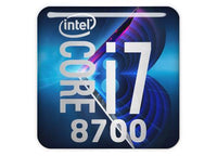 Intel Core i7 8700 1"x1" Chrome Effect Domed Case Badge / Sticker Logo