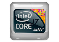 Intel Core i7 Extreme inside Design #1 1"x1" Chrome Effect Domed Case Badge / Sticker Logo