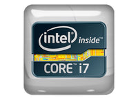 Intel Core i7 Extreme inside Design #2 1"x1" Chrome Effect Domed Case Badge / Sticker Logo