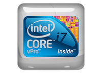 Intel Core i7 vPro inside Design #1 1"x1" Chrome Effect Domed Case Badge / Sticker Logo