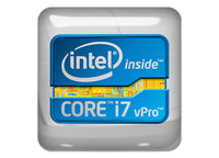 Intel Core i7 vPro inside Design #2 1"x1" Chrome Effect Domed Case Badge / Sticker Logo