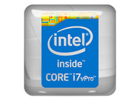 Intel Core i7 vPro inside Design #3 1"x1" Chrome Effect Domed Case Badge / Sticker Logo