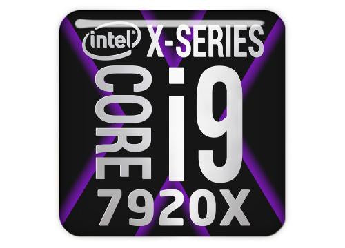 Intel Core i9 7920X 1"x1" Insignia de caja abovedada con efecto cromado / Logotipo adhesivo