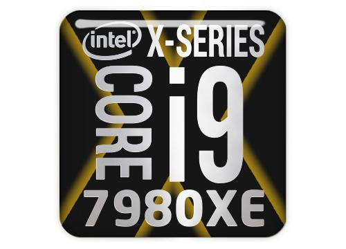 Intel Core i9 7980XE 1"x1" Chrome Effect Domed Case Badge / Sticker Logo