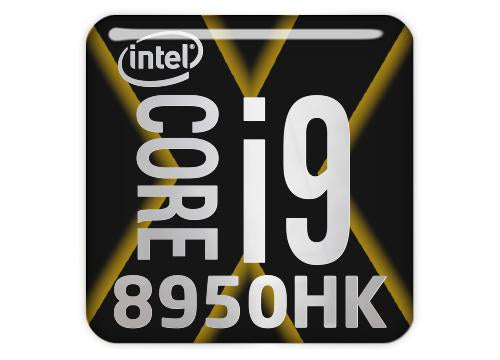 Intel Core i9 8950HK 1"x1" Insignia de caja abovedada con efecto cromado / Logotipo adhesivo