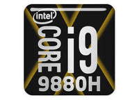 Intel Core i9 9880H 1"x1" Chrome Effect Domed Case Badge / Sticker Logo