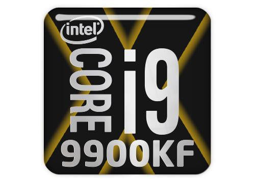 Intel Core i9 9900KF 1"x1" Chrome Effect Domed Case Badge / Sticker Logo