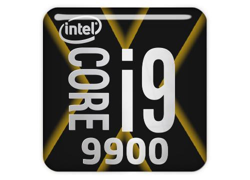 Intel Core i9 9900 1"x1" Chrome Effect Domed Case Badge / Sticker Logo